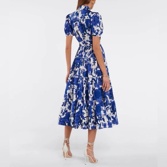 NWT Diane Von Furstenburg DVF ‘Queena’ Tiered Dress M/6– Easter Wedding Guest - Picture 4 of 12